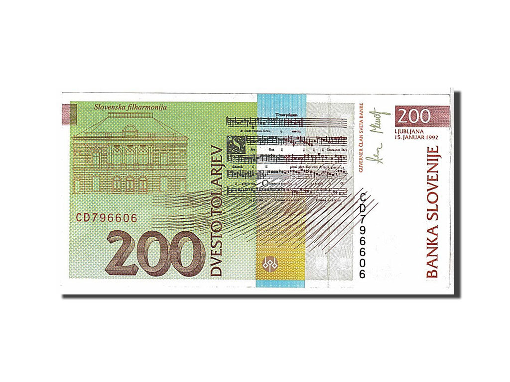 Banknote, Slovenia, 200 Tolarjev, 1992, KM:15a, AU(55-58)