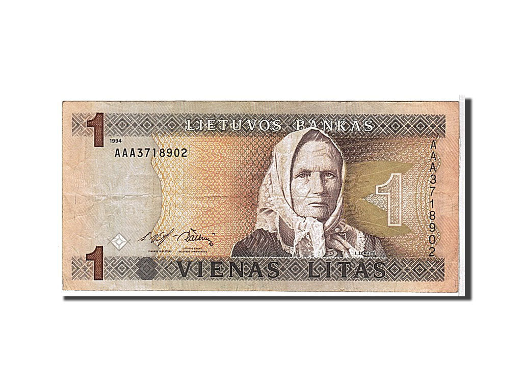 Billete, 1 Litas, 1994, Lituania, BC+