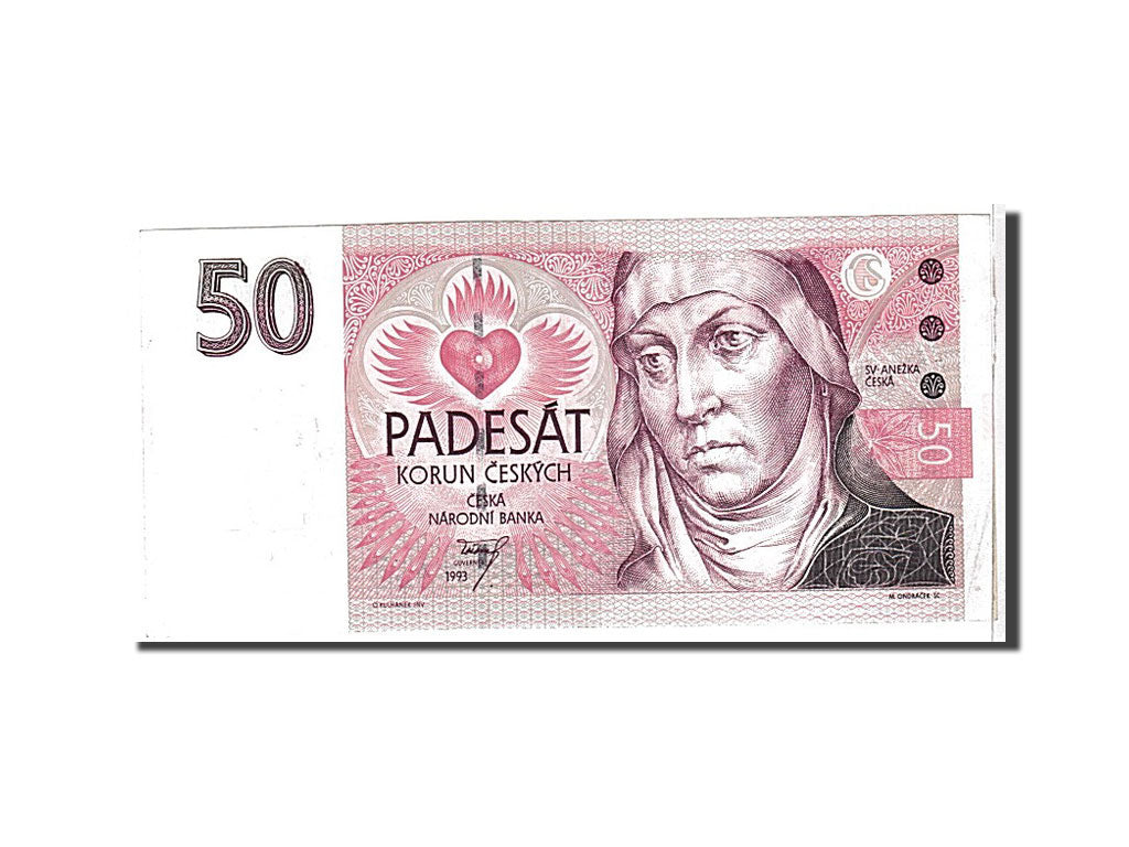 Czech Republic, 50 Korun, 1993, KM #4a, AU(50-53), A29299333