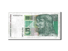 Billete, 5 Kuna, 1993, Croacia, BC+
