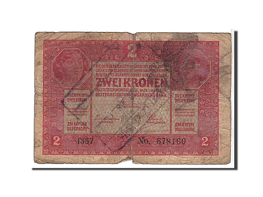 Banknote, Austria, 2 Kronen, 1917, KM:50, VG(8-10)