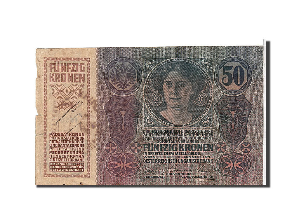 Austria, 50 Kronen, 1914, KM #15, VF(20-25), 739625