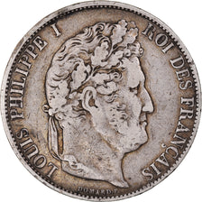Coin, France, Louis-Philippe, 5 Francs, 1844, Lille, VF(20-25), Silver