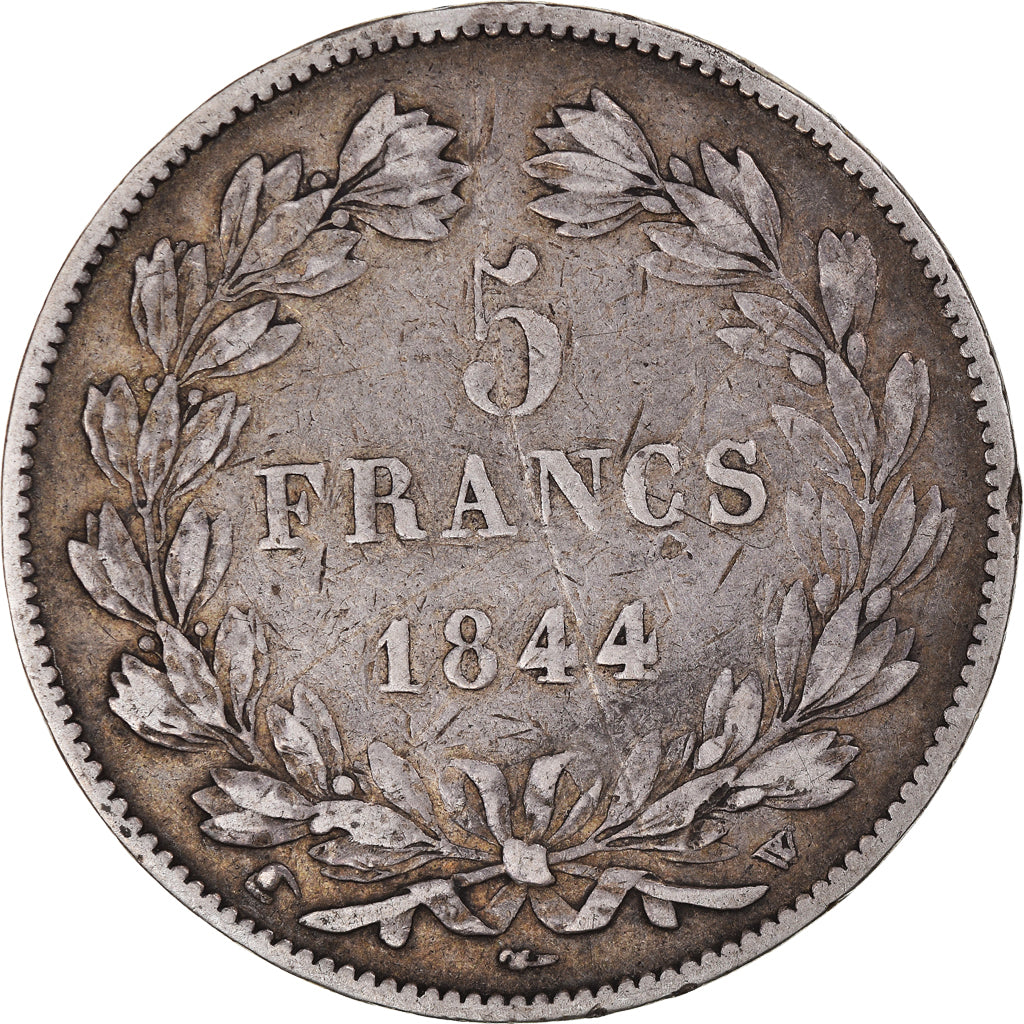 Coin, France, Louis-Philippe, 5 Francs, 1844, Lille, VF(20-25), Silver