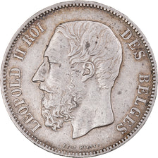 Moneta, Belgio, Leopold II, 5 Francs, 5 Frank, 1869, Brussels, BB, Argento