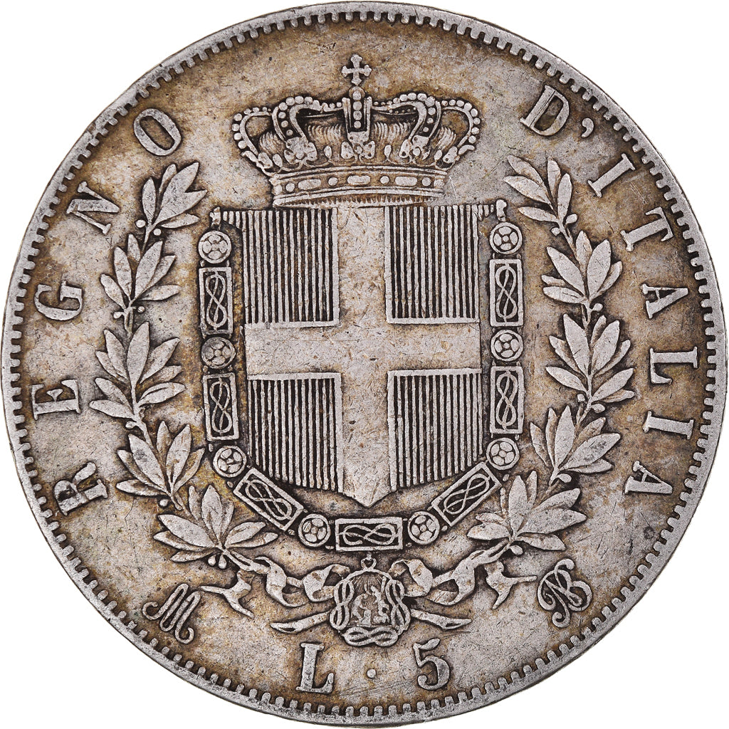 Monnaie, Italie, Vittorio Emanuele II, 5 Lire, 1871, Milan, TB, Argent, KM:8.3