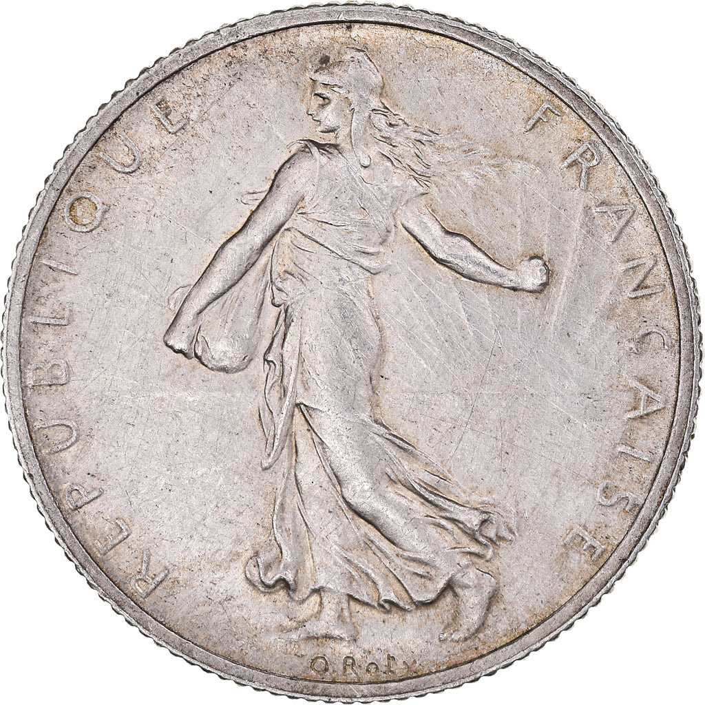 Coin, France, Semeuse, 2 Francs, 1917, Paris, AU(55-58), Silver, KM:845.1