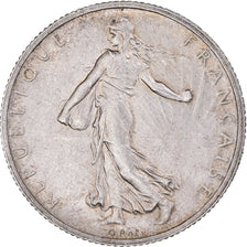 Coin, France, Semeuse, 2 Francs, 1917, Paris, AU(55-58), Silver, KM:845.1
