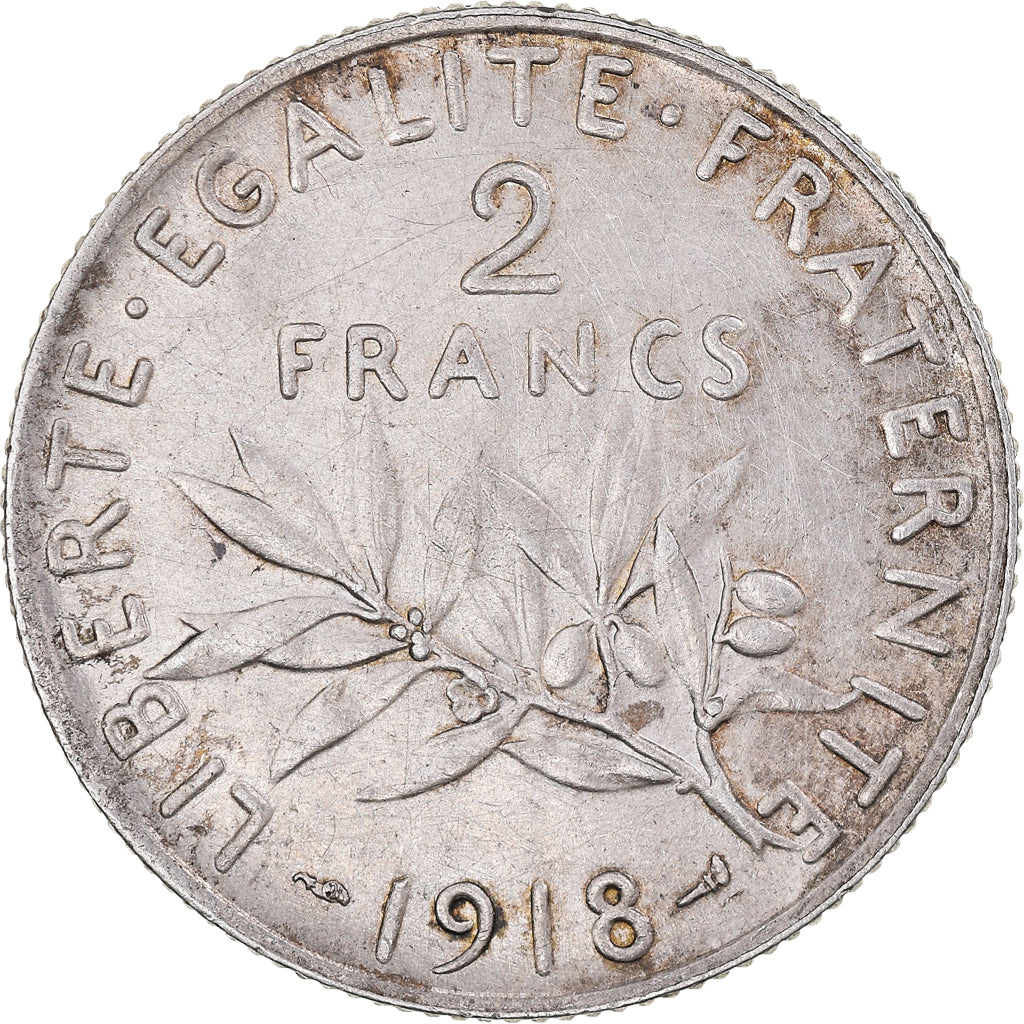 Münze, Frankreich, Semeuse, 2 Francs, 1918, Paris, SS, Silber, KM:845.1