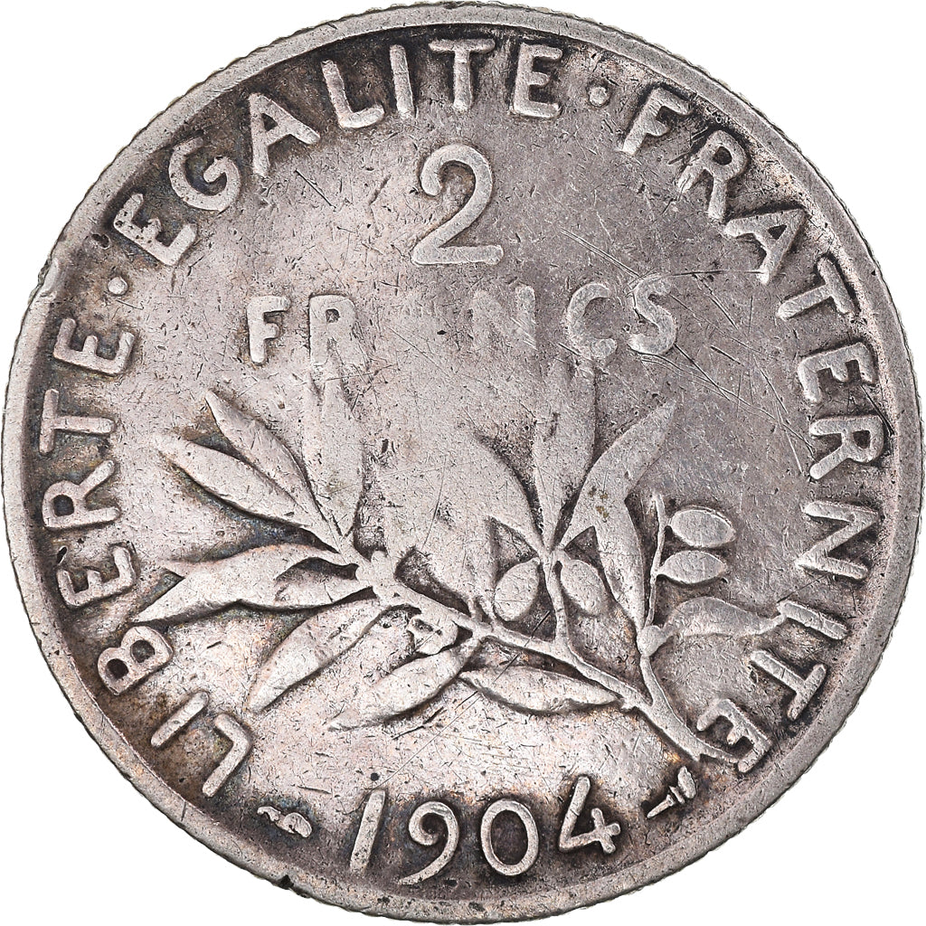 Coin, France, Semeuse, 2 Francs, 1904, Paris, VF(30-35), Silver, KM:845.1