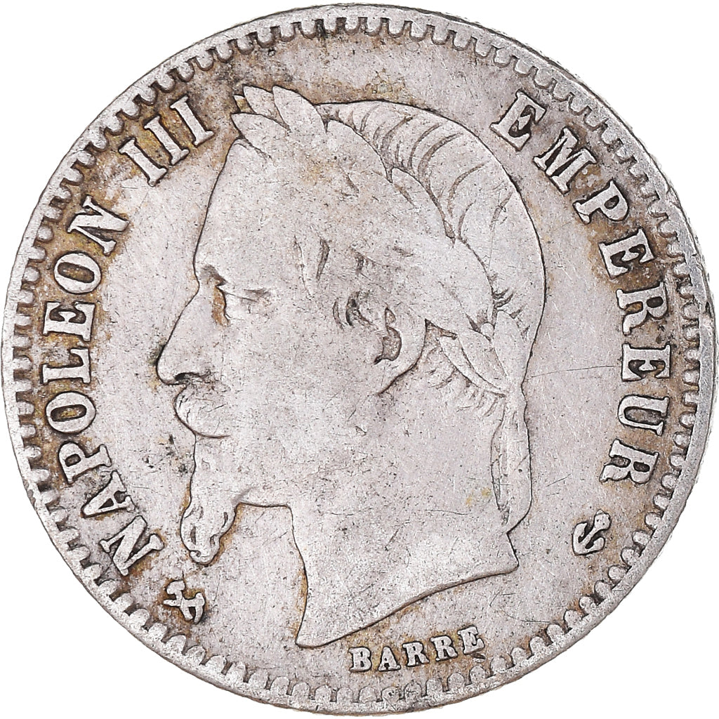 Moneta, Francia, Napoleon III, 50 Centimes, 1865, Paris, MB+, Argento, KM:814.1