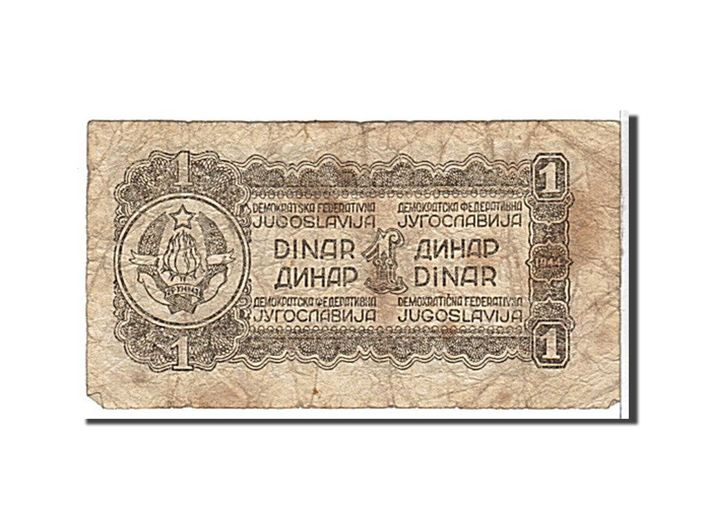 Banknote, Yugoslavia, 1 Dinar, 1944, KM:48a, VG(8-10)