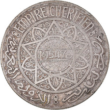 Coin, Morocco, Mohammed V, 20 Francs, 1347, Paris, EF(40-45), Silver, KM:39