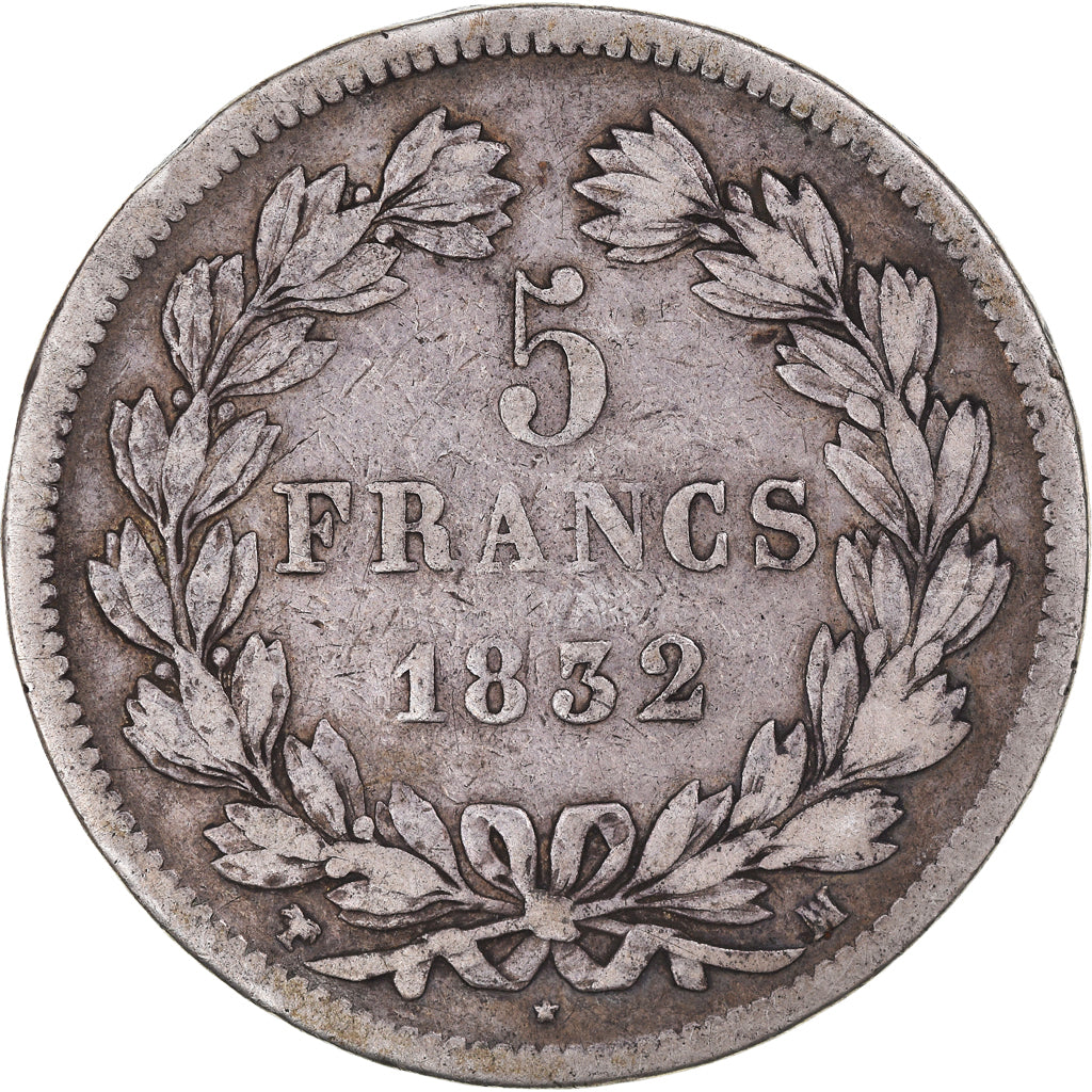Coin, France, Louis-Philippe, 5 Francs, 1832, Marseille, VF(20-25), Silver