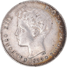 Moneda, España, Alfonso XIII, Peseta, 1899, MBC, Plata, KM:706