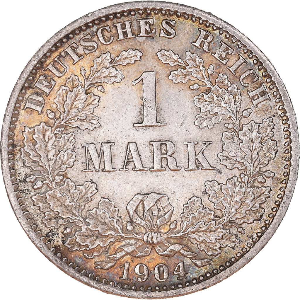Moneta, NIEMCY - IMPERIUM, Wilhelm II, Mark, 1904, Munich, AU(50-53), Srebro