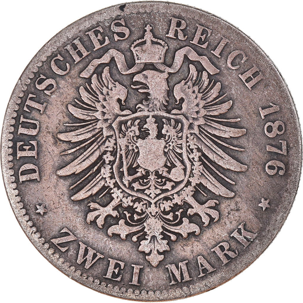 Coin, German States, PRUSSIA, Wilhelm I, 2 Mark, 1876, Hannover, VF(30-35)