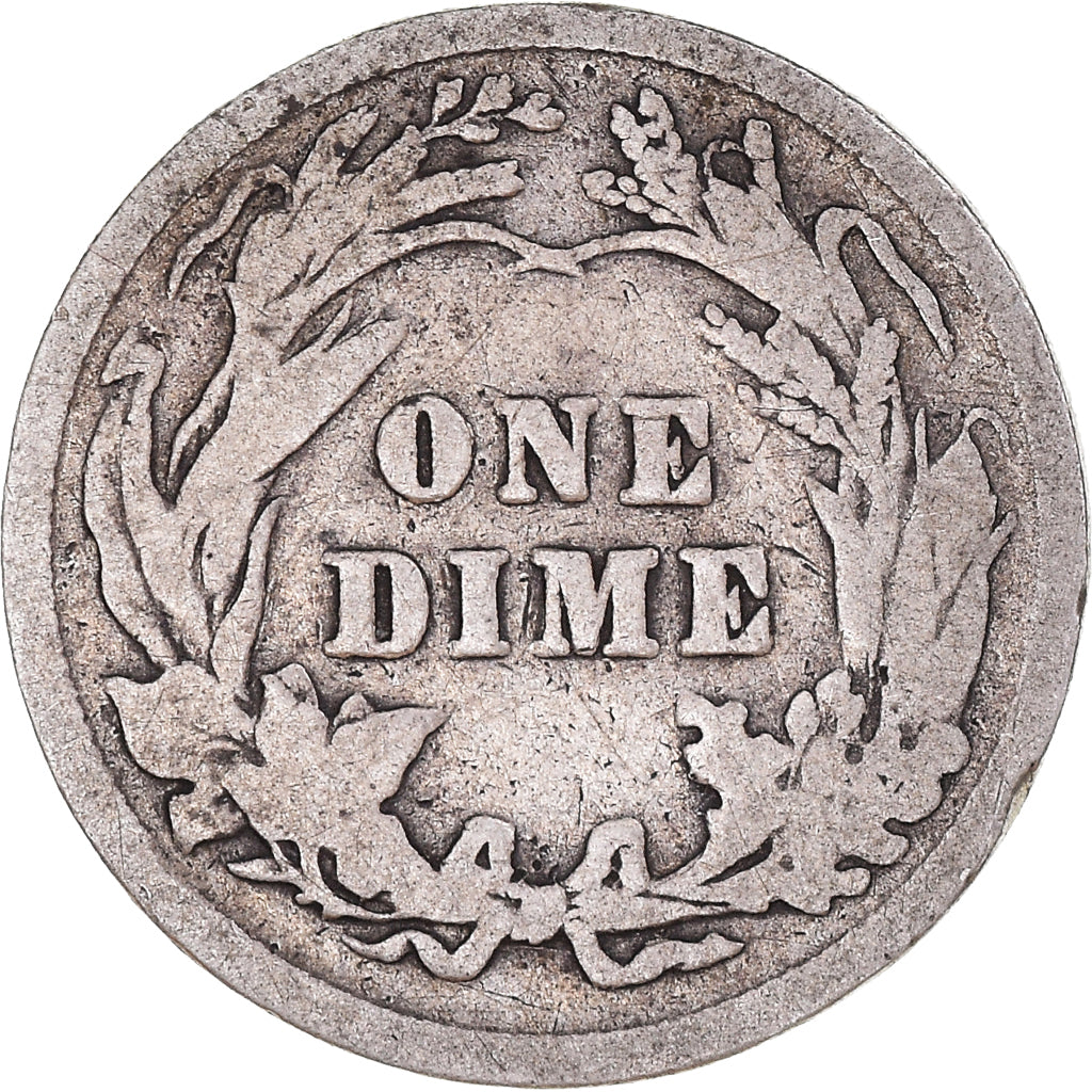 Monnaie, États-Unis, Barber Dime, Dime, 1909, U.S. Mint, Philadelphie, TB+
