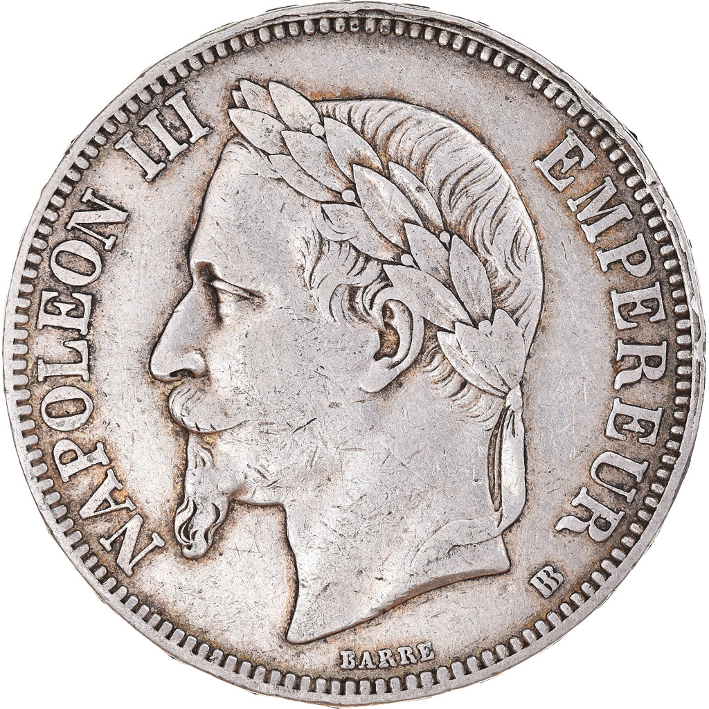 Coin, France, Napoléon III, 5 Francs, 1867, Strasbourg, EF(40-45), Silver