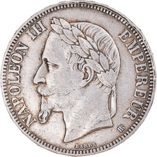 Coin, France, Napoléon III, 5 Francs, 1867, Strasbourg, EF(40-45), Silver