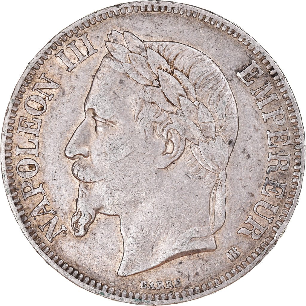Coin, France, Napoléon III, 5 Francs, 1867, Strasbourg, EF(40-45), Silver