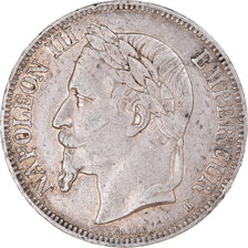 Coin, France, Napoléon III, 5 Francs, 1867, Strasbourg, EF(40-45), Silver