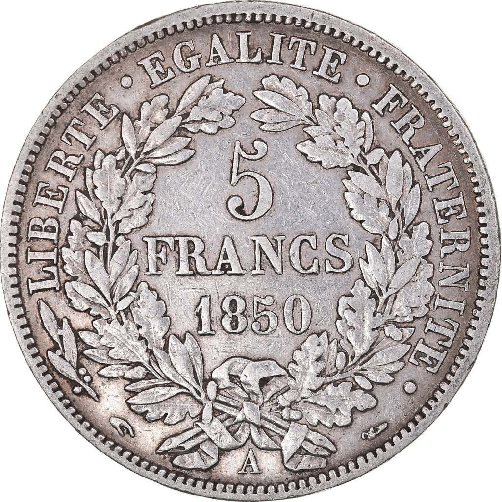 Coin, France, Cérès, 5 Francs, 1850, Paris, EF(40-45), Silver, KM:761.1