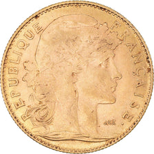 Moeda, França, Marianne, 10 Francs, 1912, Paris, AU(55-58), Dourado, KM:846