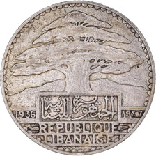 Coin, Lebanon, 25 Piastres, 1936, Paris, EF(40-45), Silver, KM:7, Lecompte:37