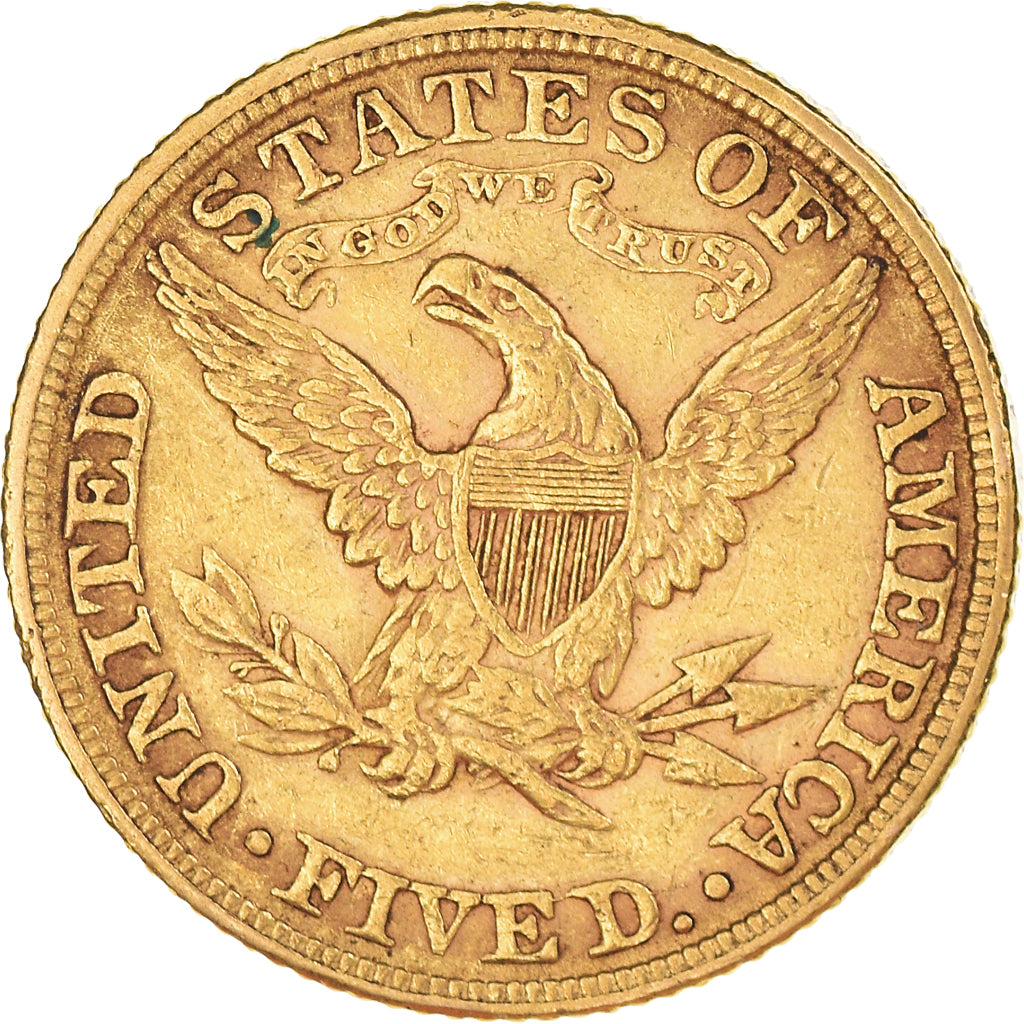 Coin, United States, Coronet Head, $5, Half Eagle, 1881, U.S. Mint