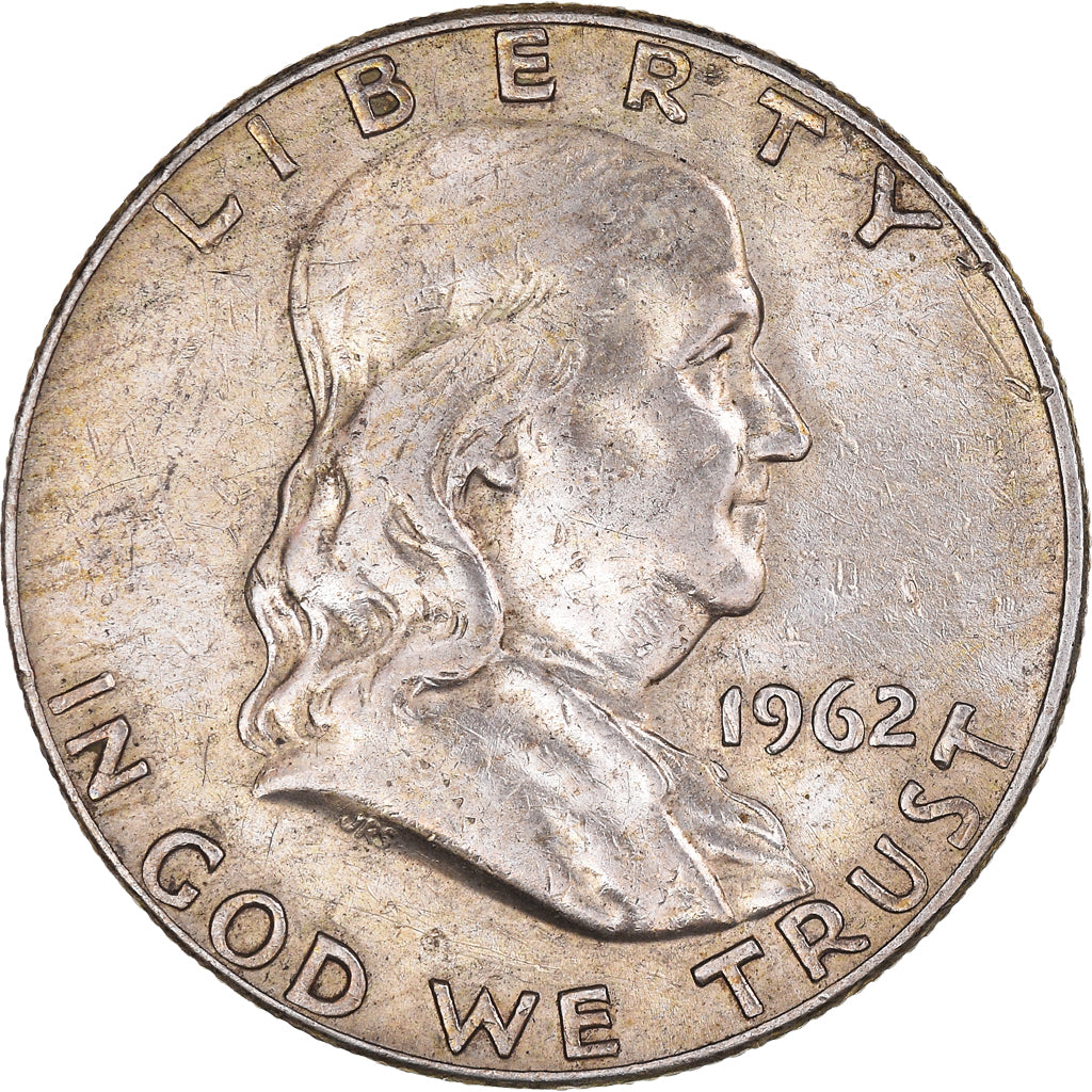 Coin, United States, Franklin Half Dollar, Half Dollar, 1962, U.S. Mint
