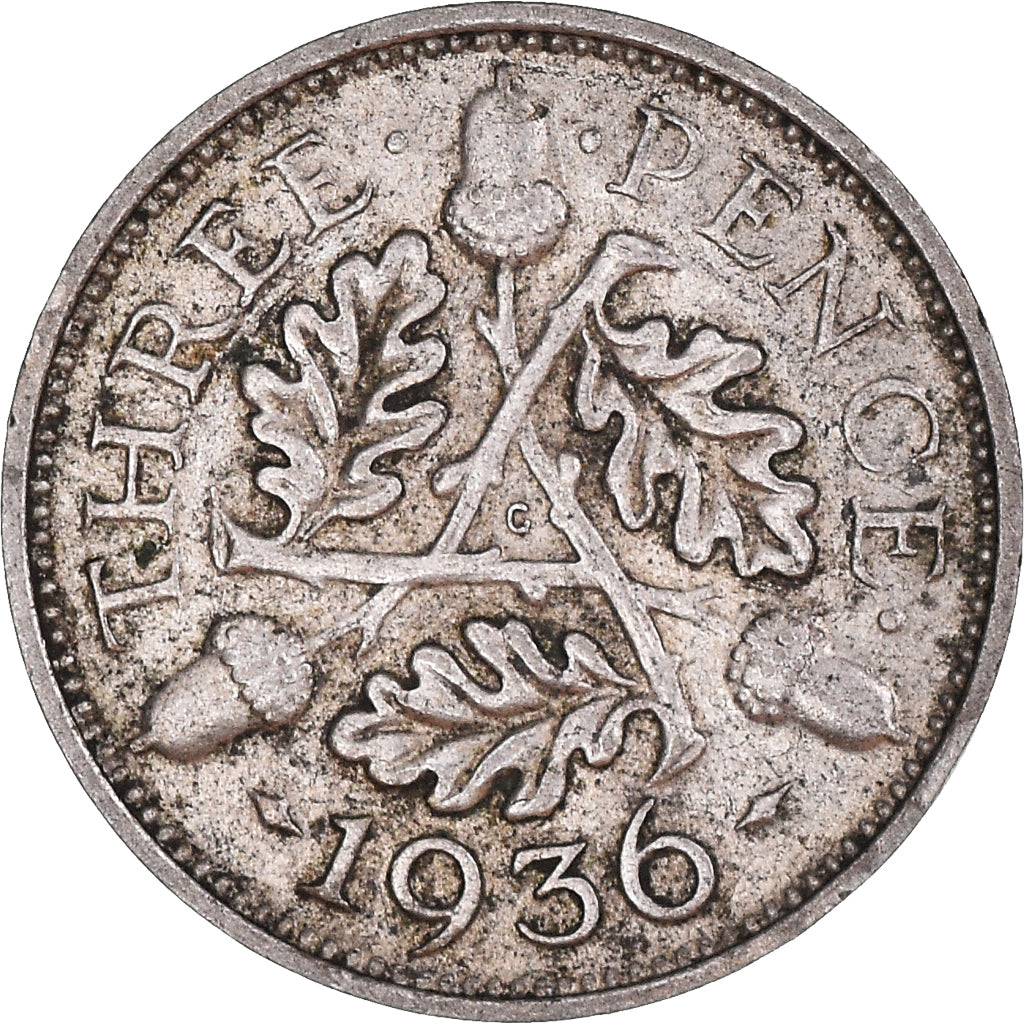 Coin, Great Britain, George V, 3 Pence, 1936, EF(40-45), Silver, KM:831