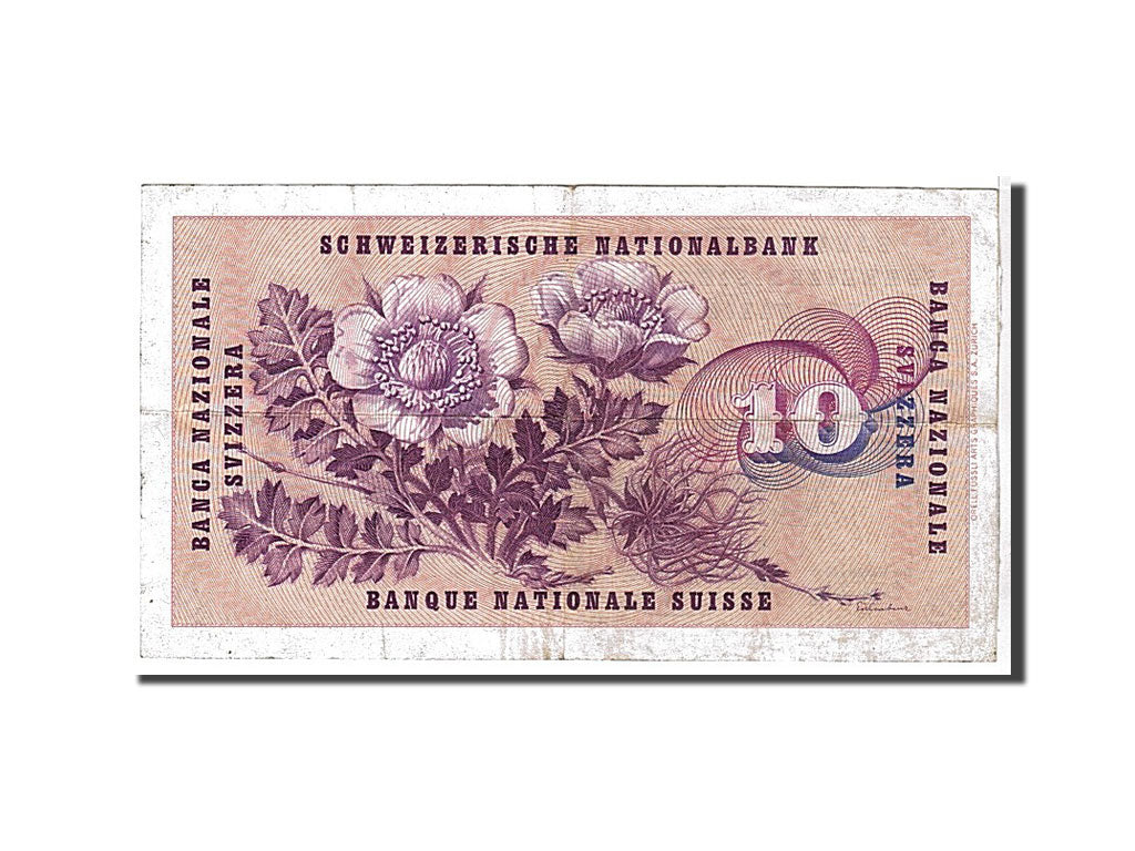 Switzerland, 10 Franken, 1960, KM #45f, EF(40-45), 00105819Y