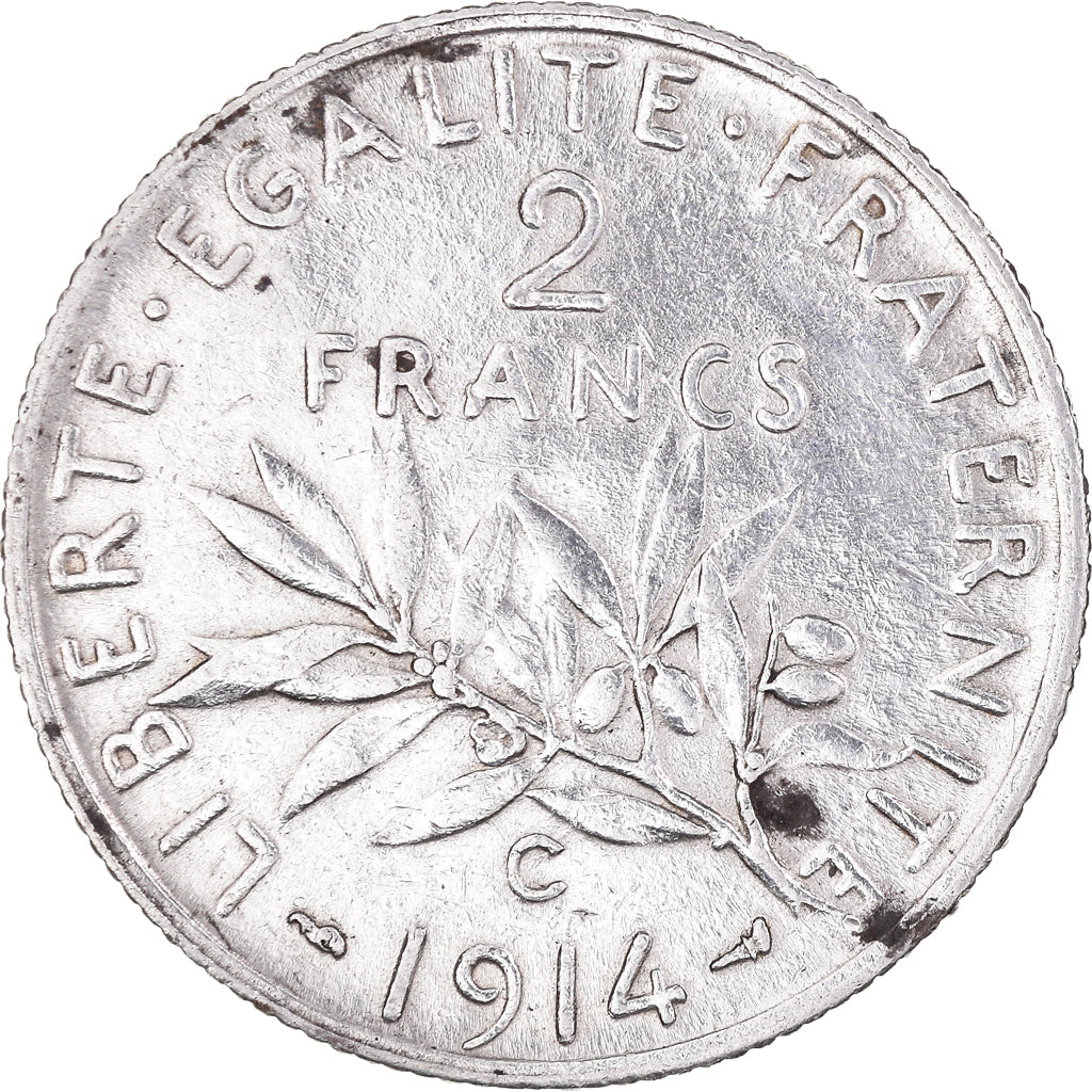 Münze, Frankreich, Semeuse, 2 Francs, 1914, Castelsarrasin, VZ, Silber