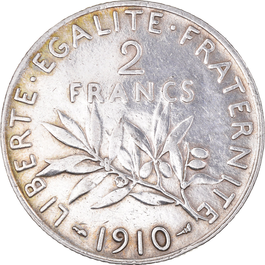 Coin, France, Semeuse, 2 Francs, 1910, Paris, AU(55-58), Silver, KM:845.1