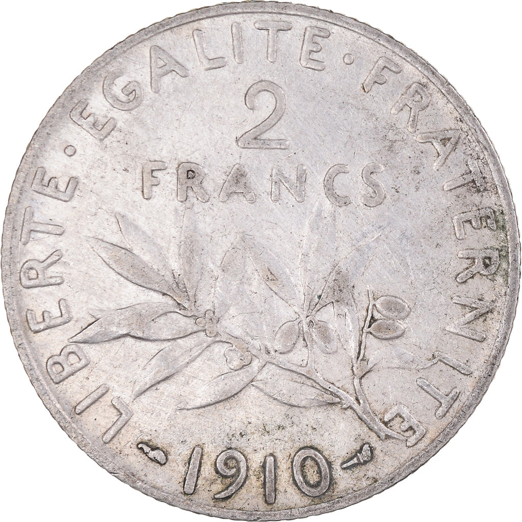 Münze, Frankreich, Semeuse, 2 Francs, 1910, Paris, VZ, Silber, KM:845.1