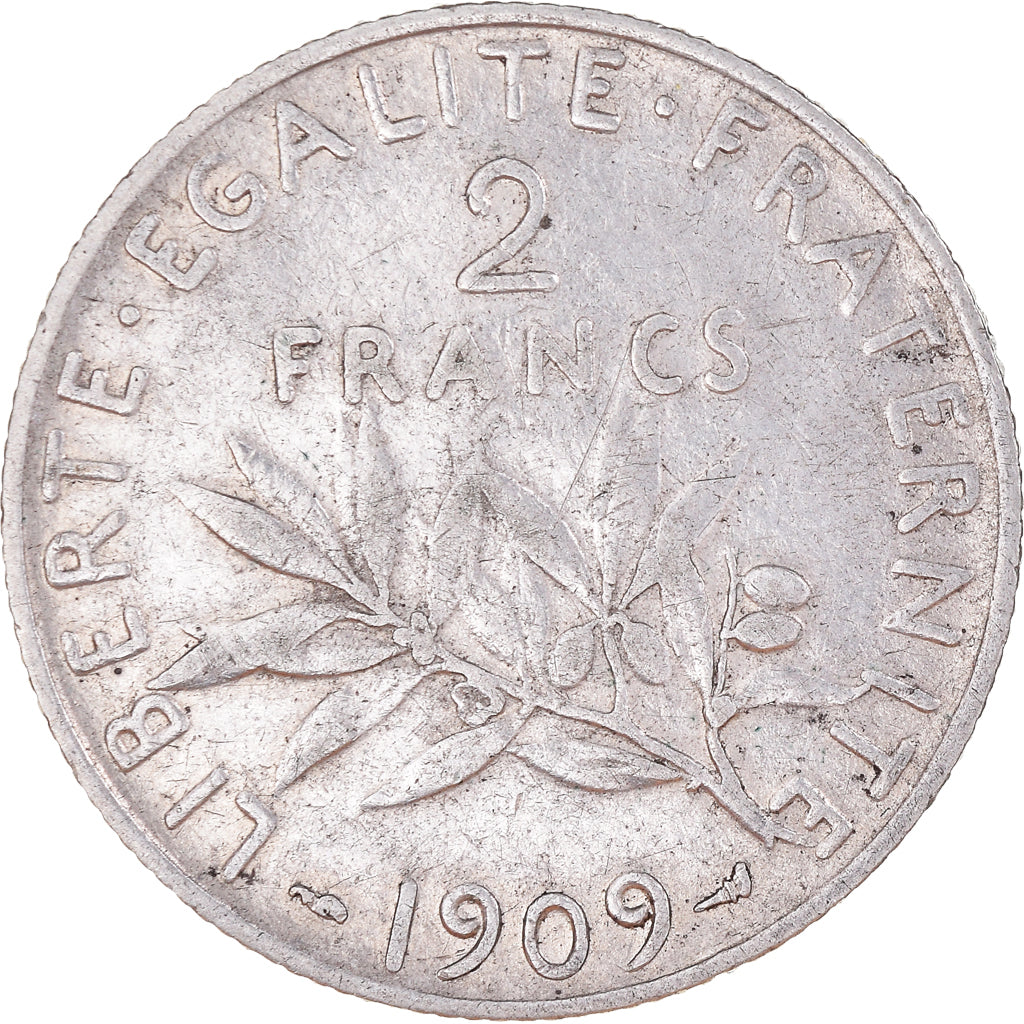 Münze, Frankreich, Semeuse, 2 Francs, 1909, Paris, SS, Silber, KM:845.1