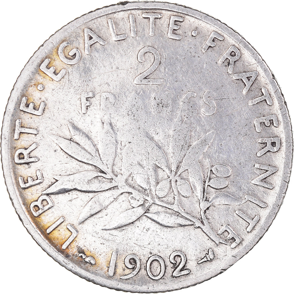 Coin, France, Semeuse, 2 Francs, 1902, Paris, EF(40-45), Silver, KM:845.1