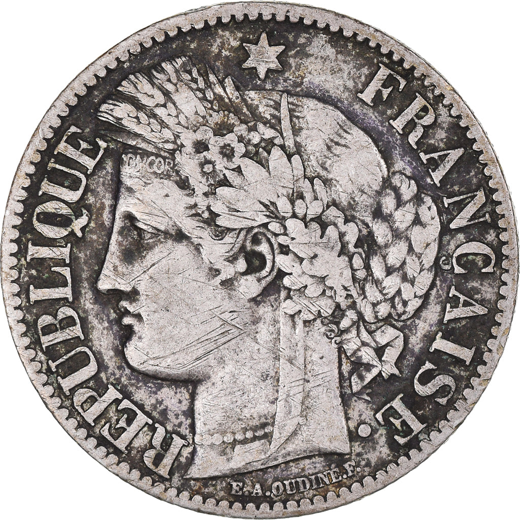 Moeda, França, Cérès, 2 Francs, 1881, Paris, EF(40-45), Prata, KM:817.1