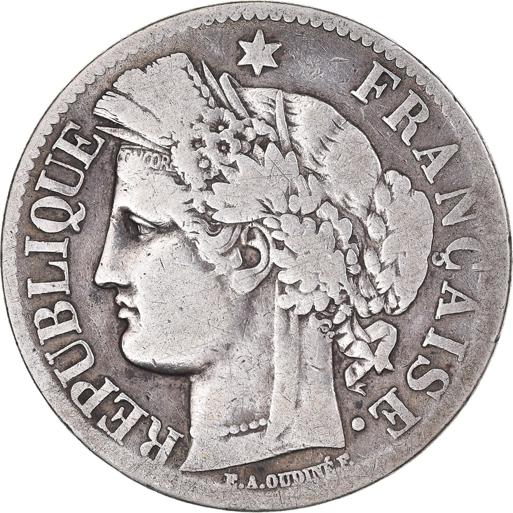 Coin, France, Cérès, 2 Francs, 1870, Paris, VF(20-25), Silver, KM:817.1