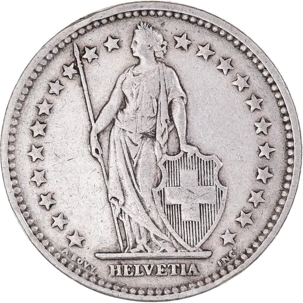 Moeda, Suíça, 2 Francs, 1906, Bern, EF(40-45), Prata, KM:21