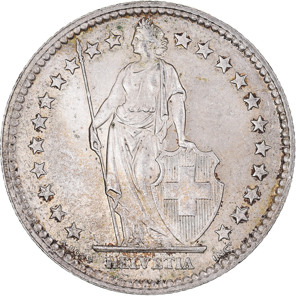 Moneta, Szwajcaria, 2 Francs, 1968, Bern, MS(64), Miedź-Nikiel, KM:21a.1