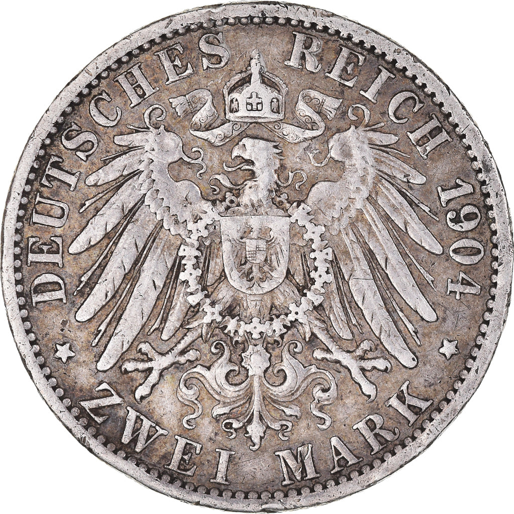 Coin, German States, PRUSSIA, Wilhelm II, 2 Mark, 1904, Berlin, EF(40-45)