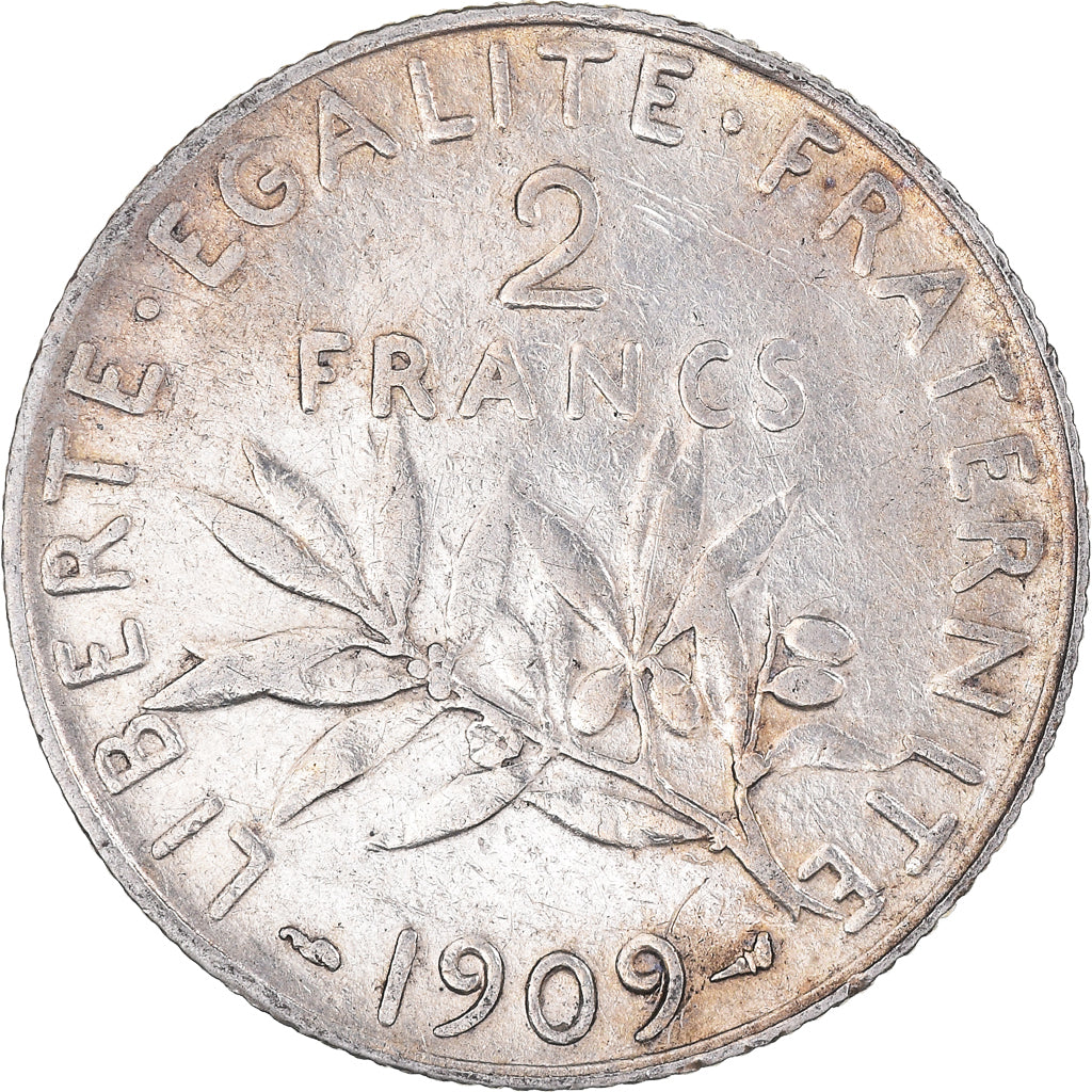 Münze, Frankreich, Semeuse, 2 Francs, 1909, Paris, SS+, Silber, KM:845.1