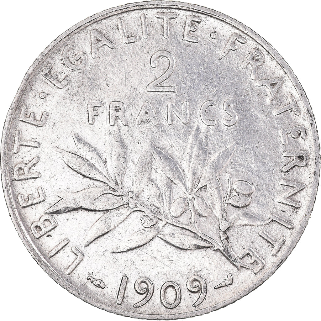 Münze, Frankreich, Semeuse, 2 Francs, 1909, Paris, SS+, Silber, KM:845.1