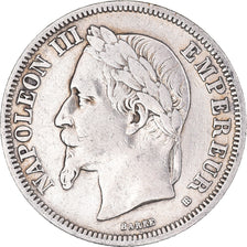 Moneda, Francia, Napoleon III, 2 Francs, 1867, Paris, BC+, Plata, KM:807.1