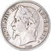 Moneda, Francia, Napoleon III, 2 Francs, 1867, Paris, BC+, Plata, KM:807.1