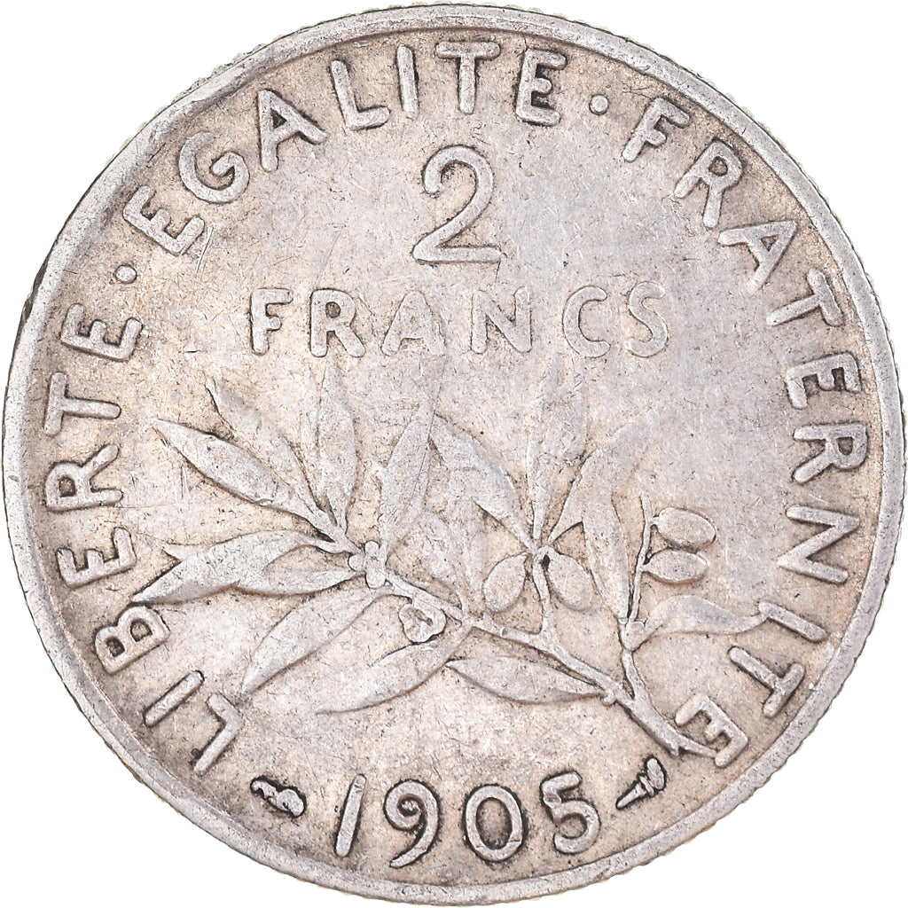 Munten, Frankrijk, Semeuse, 2 Francs, 1905, Paris, ZF, Zilver, KM:845.1