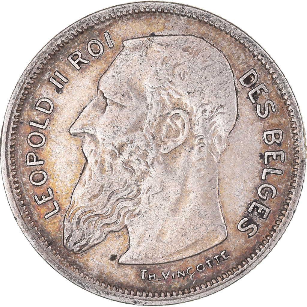 Coin, Belgium, Leopold II, 2 Francs, 2 Frank, 1909, AU(50-53), Silver, KM:58.1