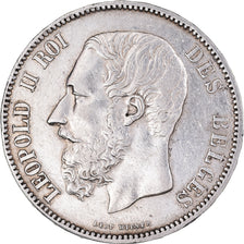 Monnaie, Belgique, Leopold II, 5 Francs, 5 Frank, 1868, Bruxelles, SUP, Argent
